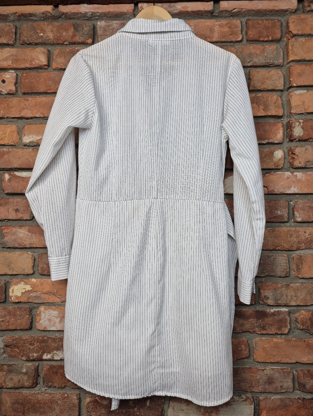 Heartloom Striped Tie Waist Shirt Dress Medium Lined Coastal Chic - Picture 5 of 8